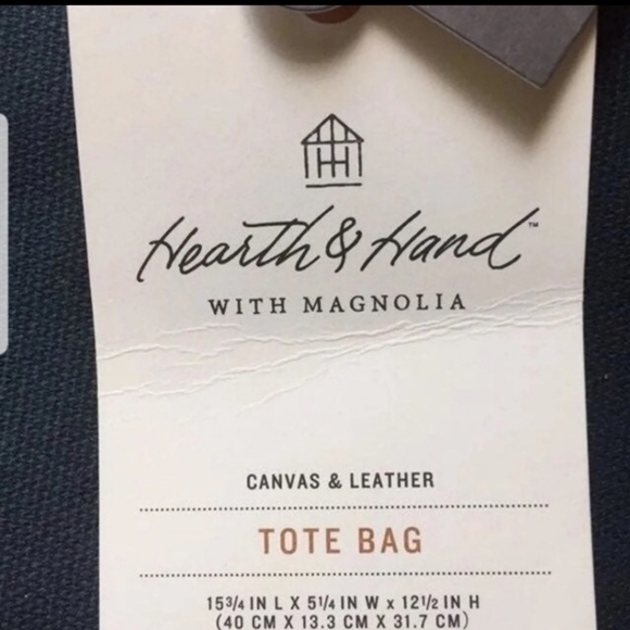 Hearth and Hand blue tote bag new NWT Magnolia - Picture 2 of 4